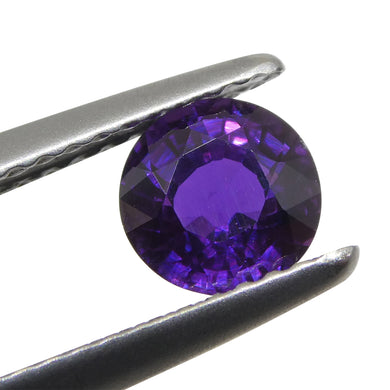 1.01ct Round Purple Sapphire from East Africa, Unheated - Skyjems Wholesale Gemstones
