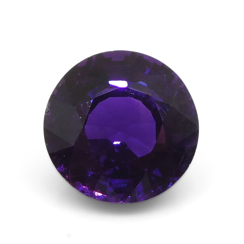 1.01ct Round Purple Sapphire from East Africa, Unheated - Skyjems Wholesale Gemstones