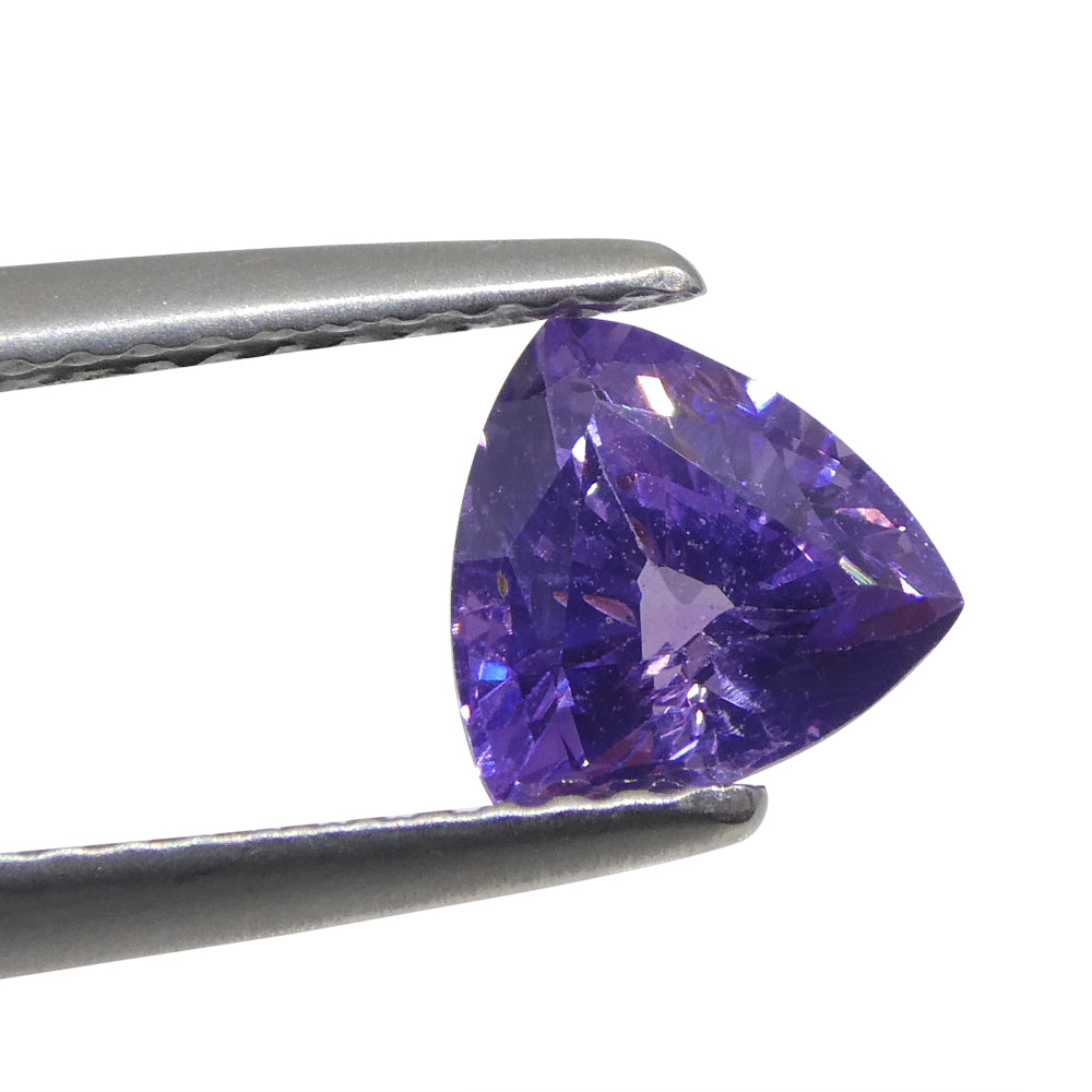 1.44ct Trillion Purple Sapphire from East Africa, unheated natural gemstone by SkyJems Canadian gem specialists