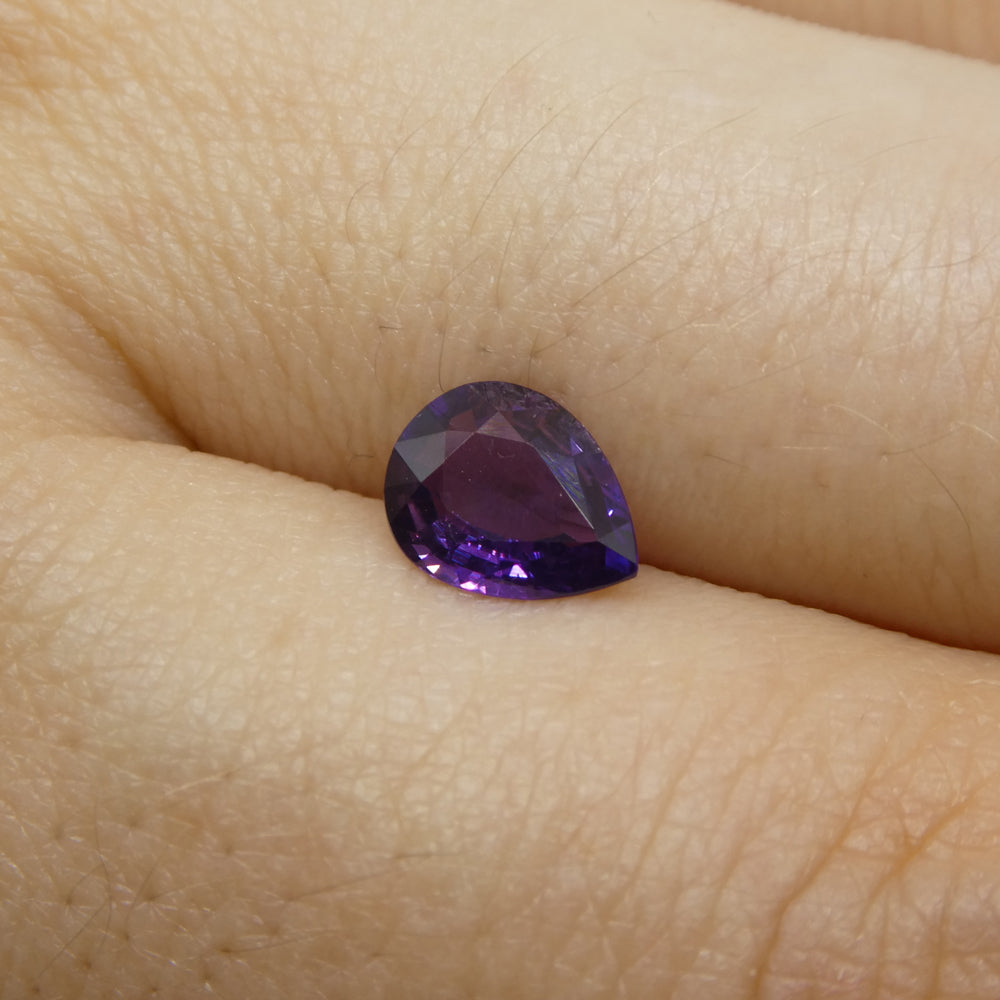 1.02ct Pear Purple Sapphire from East Africa, Unheated - Skyjems Wholesale Gemstones