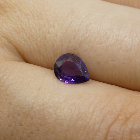1.02ct Pear Purple Sapphire from East Africa, Unheated