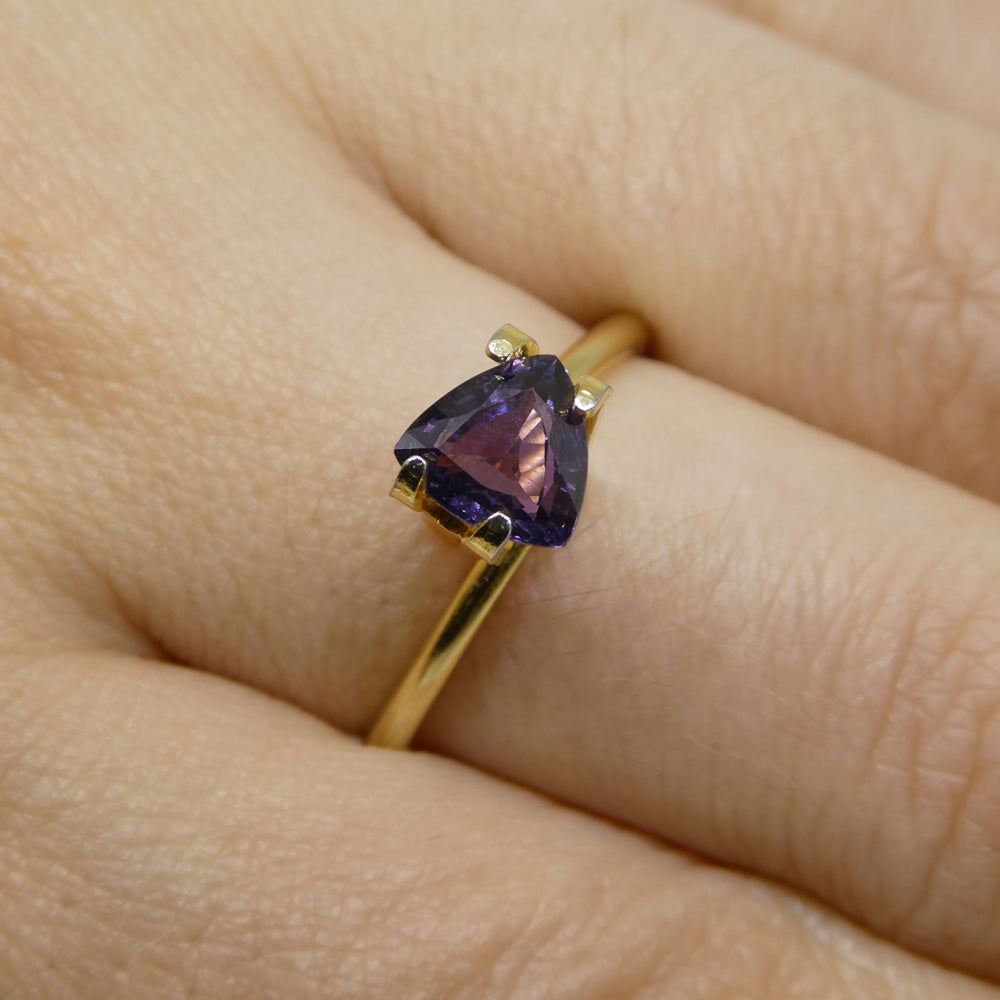 1.04ct Trillion Purple Sapphire from Madagascar, unheated natural gemstone by SkyJems Canadian gem specialists