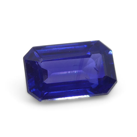 0.82ct Emerald Cut Blue Sapphire from Madagascar Unheated