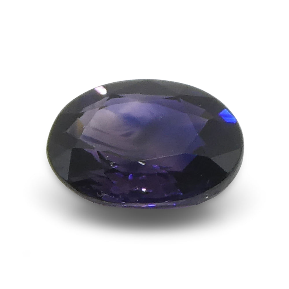 0.79ct Oval Blue Sapphire from Madagascar, unheated natural gemstone by SkyJems, rich violet-blue Canadian gem specialists