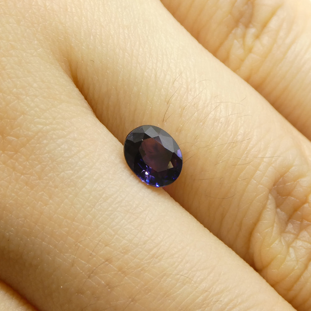 0.79ct Oval Blue Sapphire from Madagascar, unheated natural gemstone by SkyJems, premium violet-blue corundum