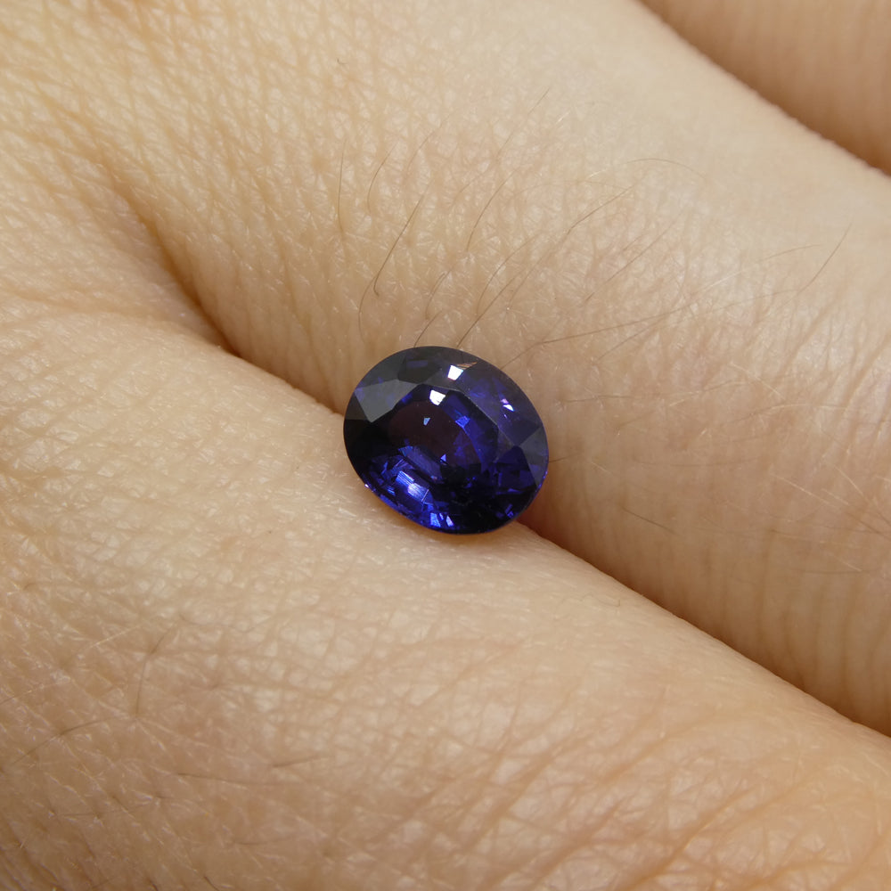 1.09ct Oval Violet Blue Sapphire from Madagascar Unheated - Skyjems Wholesale Gemstones