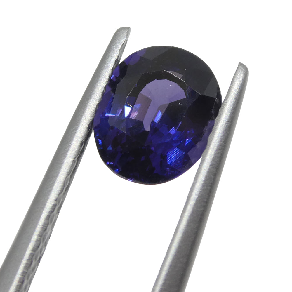 1.09ct Oval Violet Blue Sapphire from Madagascar Unheated - Skyjems Wholesale Gemstones