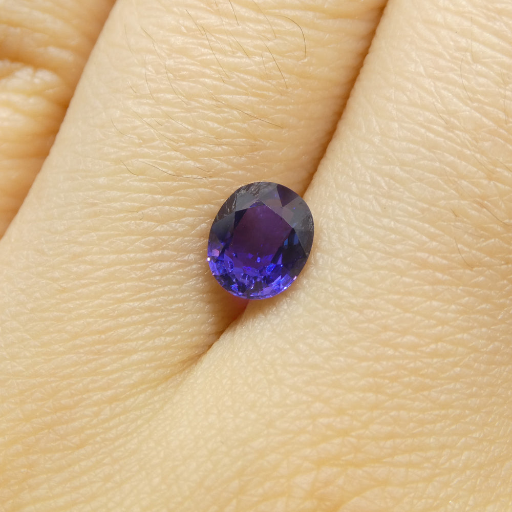 0.96ct Oval Purple Sapphire from Madagascar, unheated natural gemstone by SkyJems, premium Canadian colored gem specialists