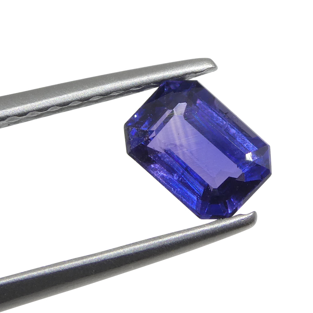 0.76ct Unheated Blue Sapphire from Madagascar, Emerald Cut Gemstone by SkyJems - Rare Violet Blue Corundum