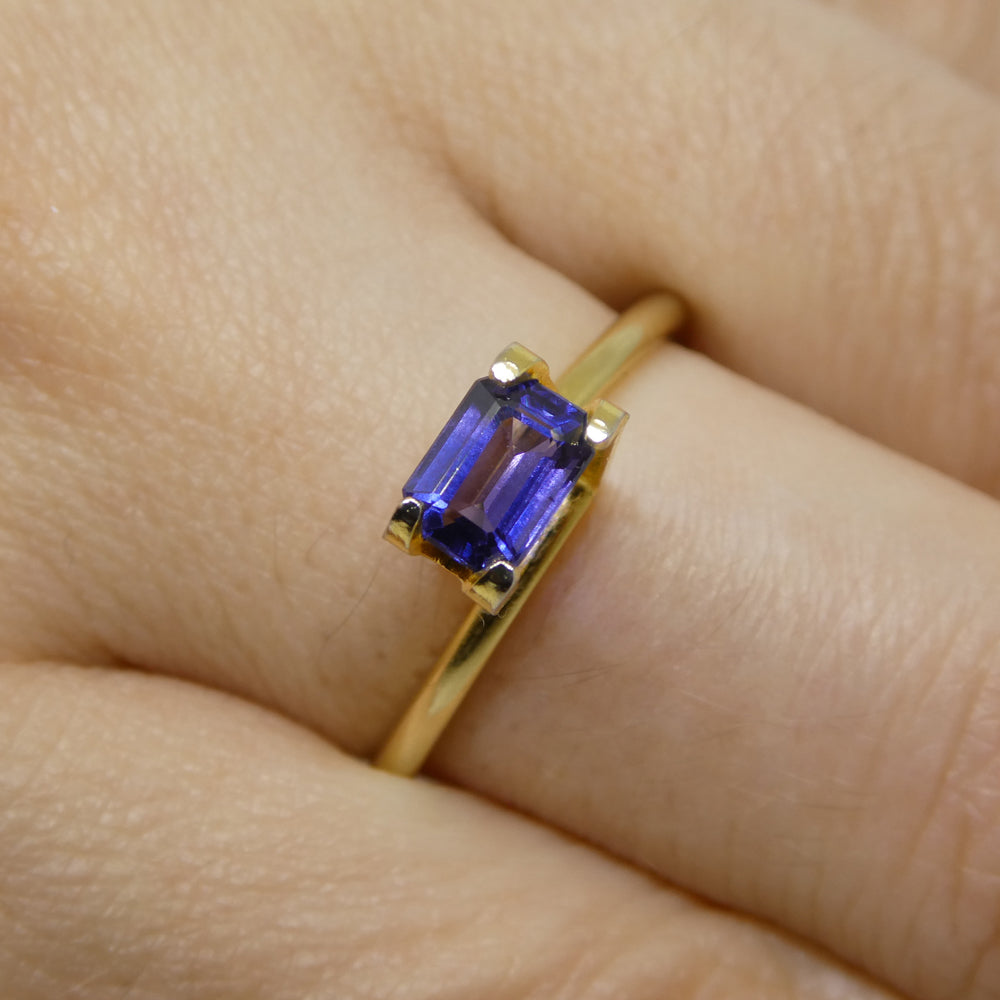 0.76ct Emerald Cut Blue Sapphire from Madagascar Unheated - Skyjems Wholesale Gemstones