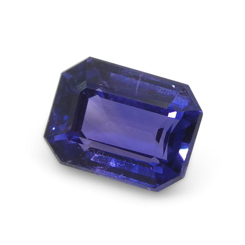 0.76ct Emerald Cut Blue Sapphire from Madagascar Unheated