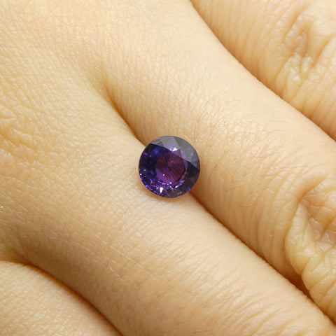 1.3ct Round Purple Sapphire from Madagascar, Unheated