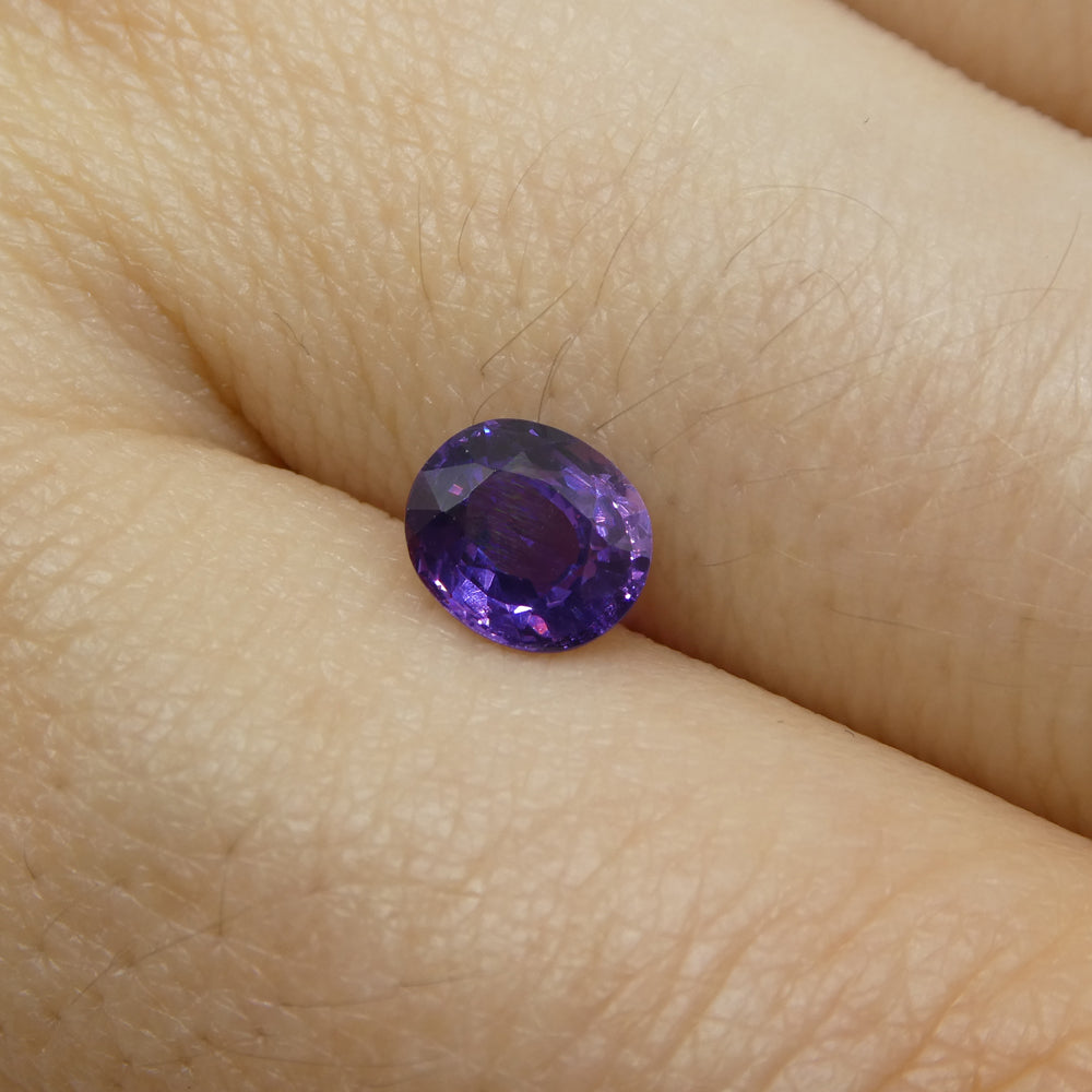 0.94ct Cushion Purple Sapphire from Madagascar Unheated - Skyjems Wholesale Gemstones