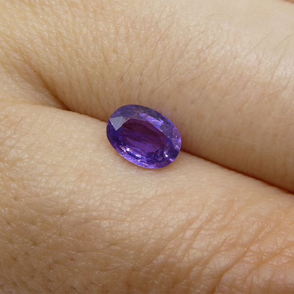 0.92ct Oval Purple Sapphire from Madagascar Unheated - Skyjems Wholesale Gemstones