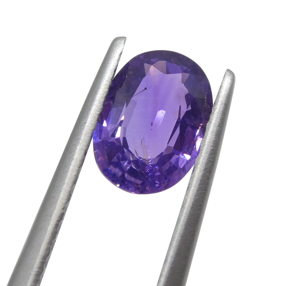 0.92ct Oval Purple Sapphire from Madagascar Unheated - Skyjems Wholesale Gemstones