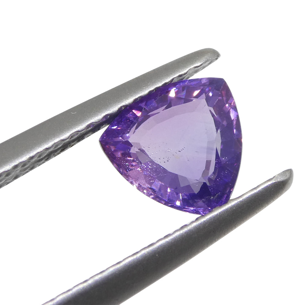 1.13ct Trillion Purple Sapphire from East Africa, unheated natural gemstone by SkyJems Canadian gem specialists
