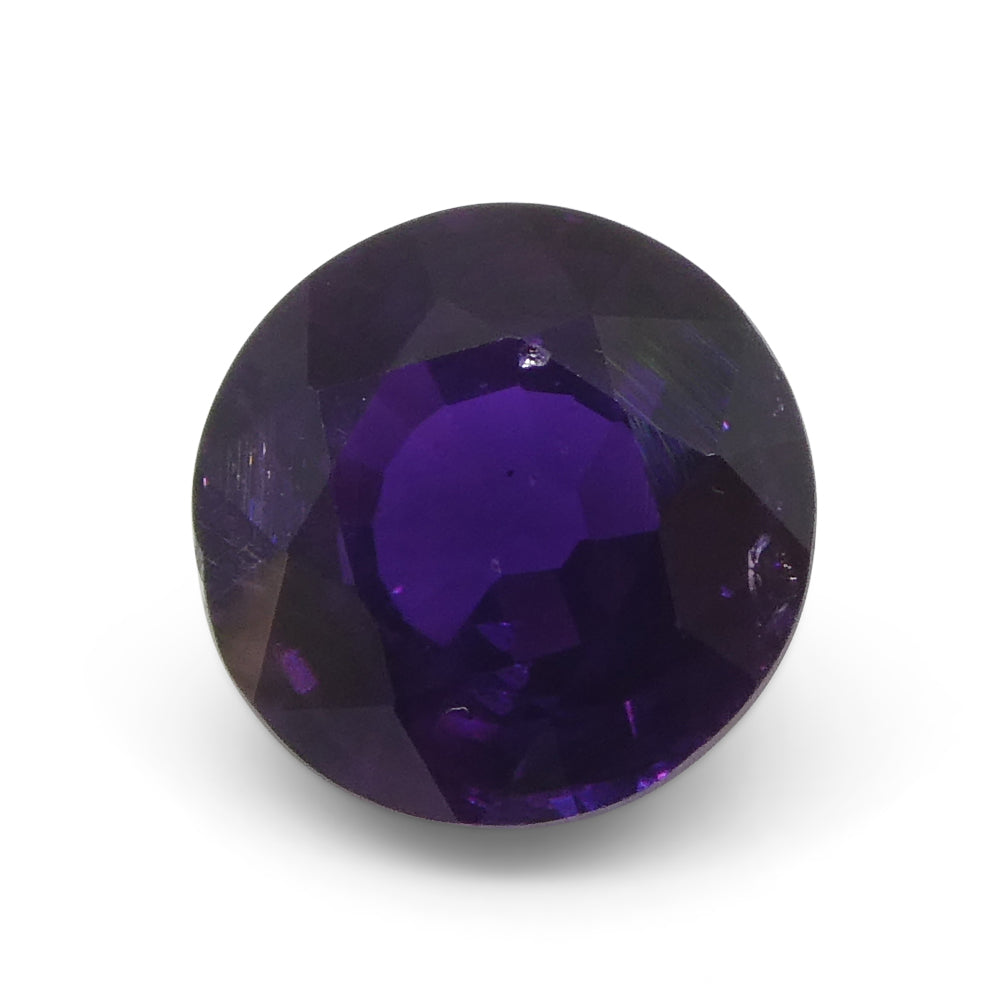 1.21ct Round Purple Sapphire from East Africa, Unheated - Skyjems Wholesale Gemstones