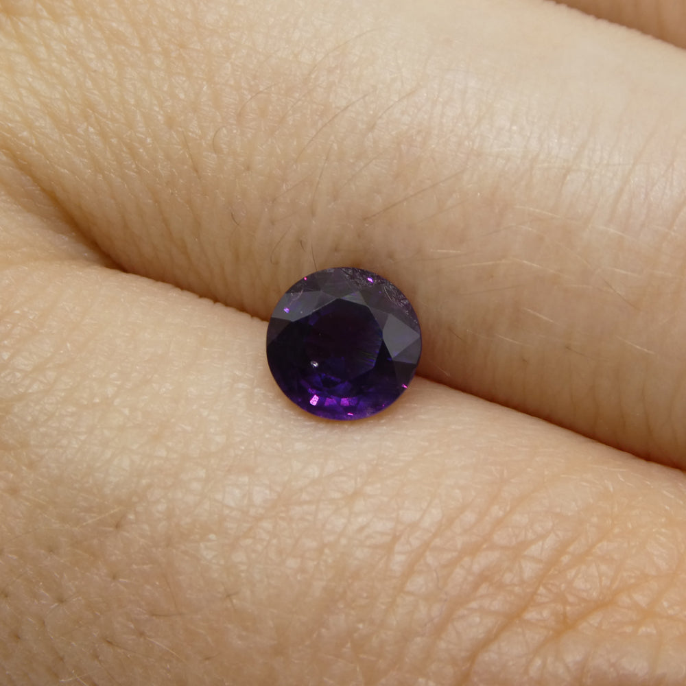 1.21ct Round Purple Sapphire from East Africa, Unheated - Skyjems Wholesale Gemstones