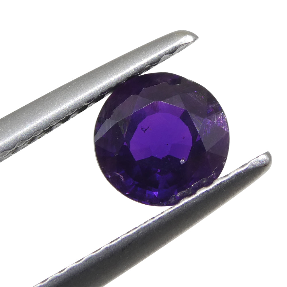 1.21ct Round Purple Sapphire from East Africa, Unheated - Skyjems Wholesale Gemstones