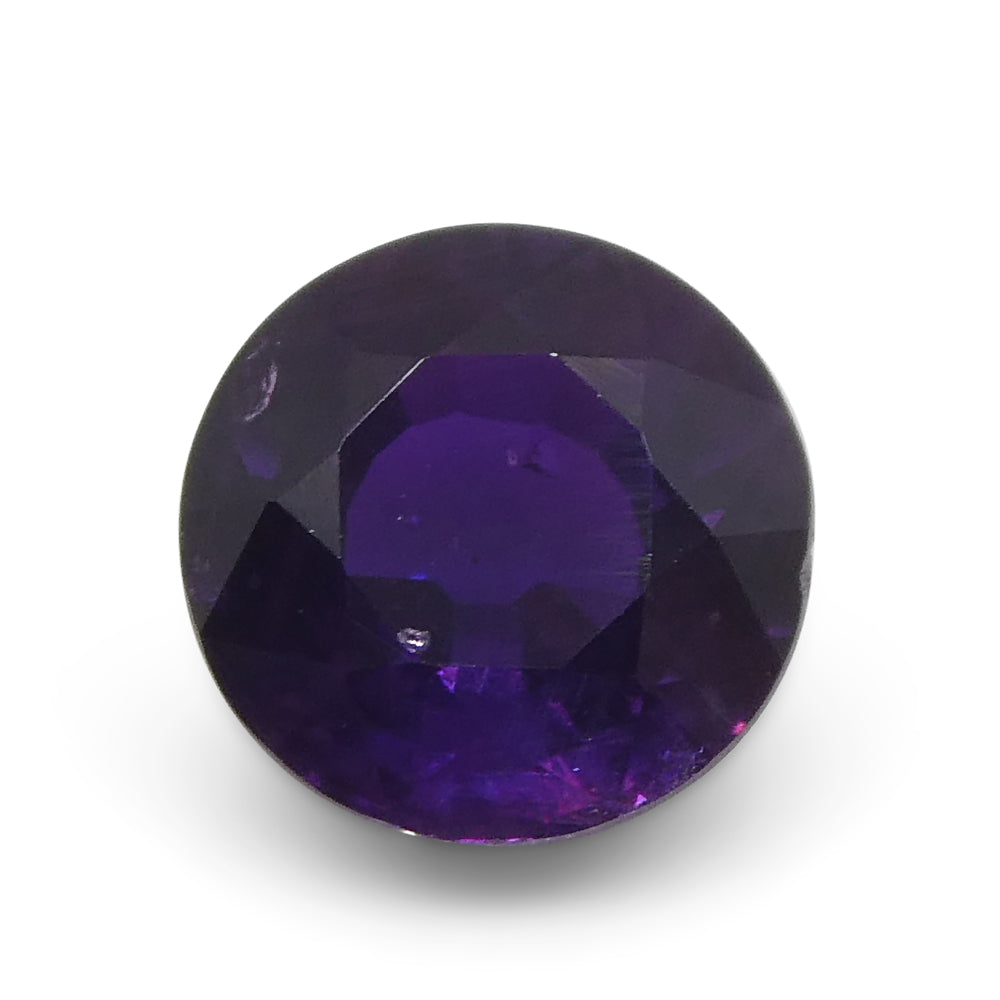 1.21ct Round Purple Sapphire from East Africa, Unheated - Skyjems Wholesale Gemstones