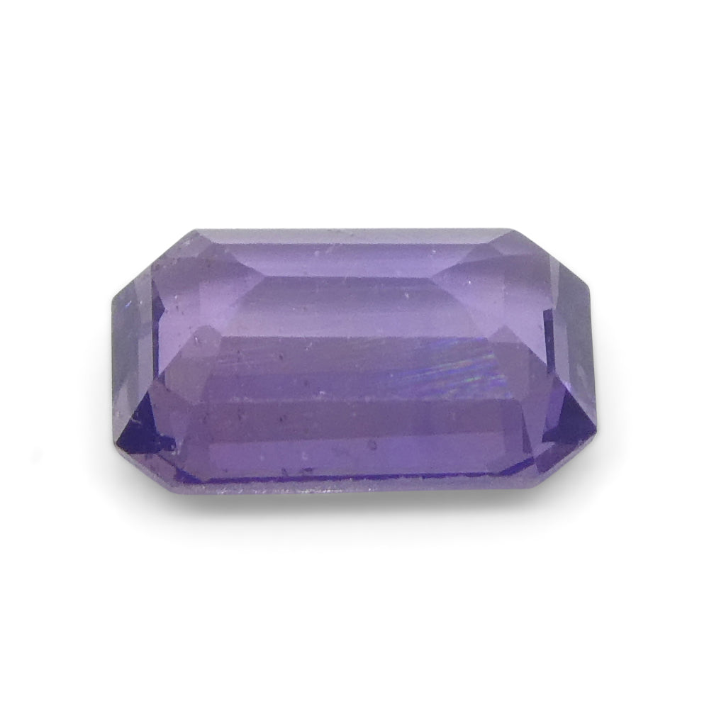 0.62ct Emerald Cut Purple Sapphire from East Africa, Unheated - Skyjems Wholesale Gemstones