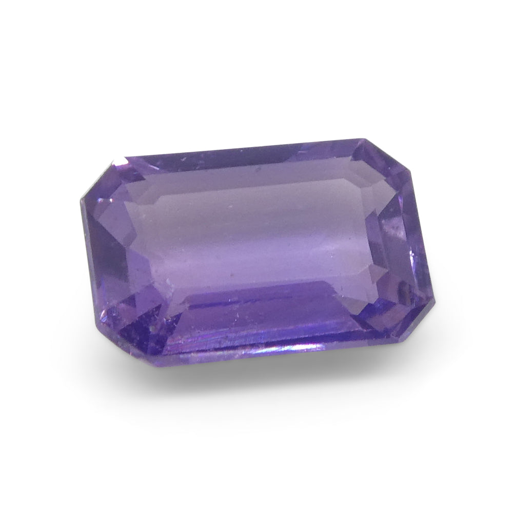 0.62ct Emerald Cut Purple Sapphire from East Africa, Unheated - Skyjems Wholesale Gemstones
