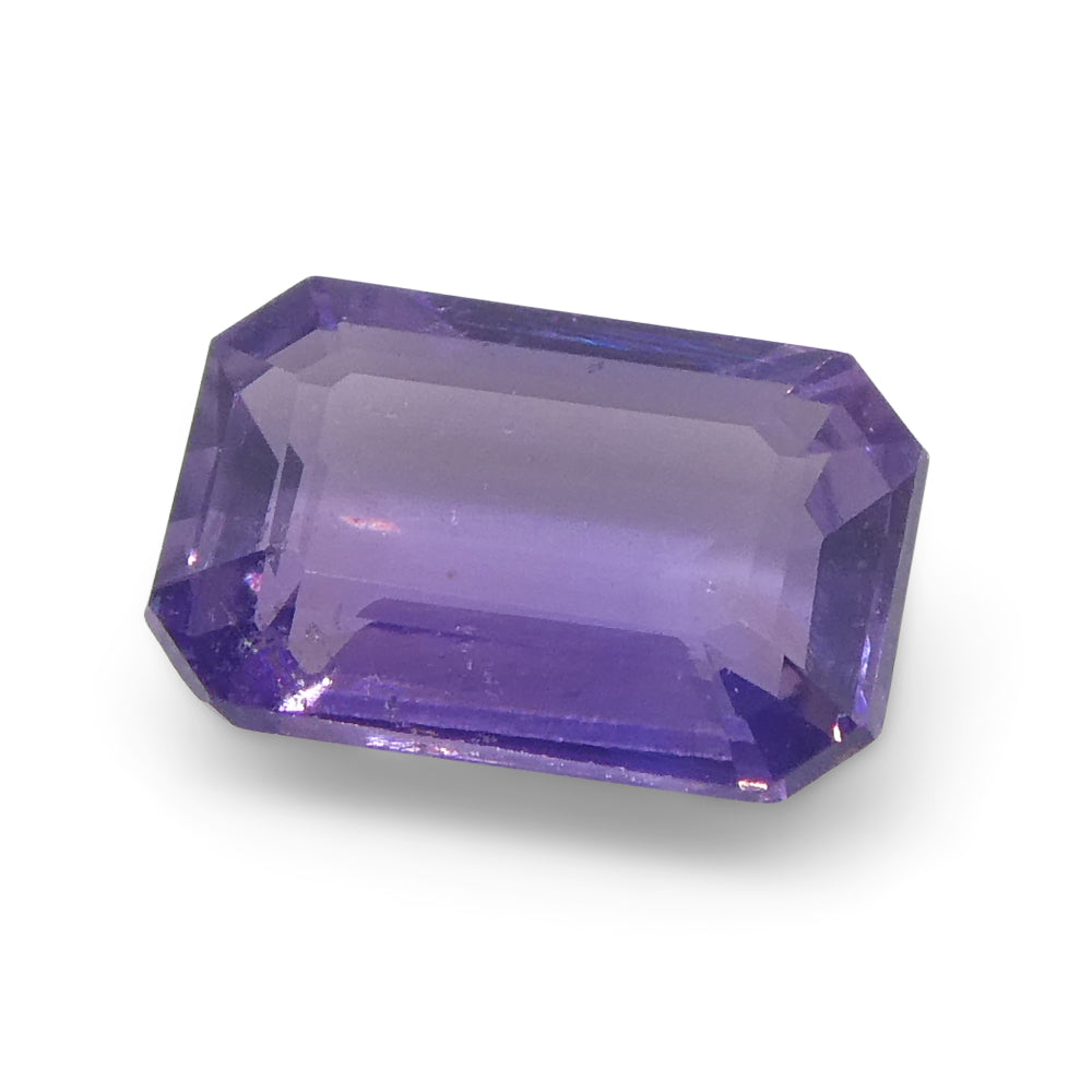 0.62ct Emerald Cut Purple Sapphire from East Africa, Unheated - Skyjems Wholesale Gemstones