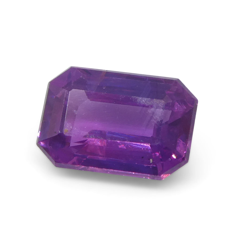 0.85ct Emerald Cut Pink Sapphire from East Africa, Unheated - Skyjems Wholesale Gemstones