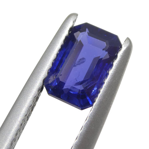 1.09ct Emerald Cut Blue Sapphire from East Africa, Unheated