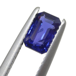 1.09ct Emerald Cut Blue Sapphire from East Africa, Unheated - Skyjems Wholesale Gemstones