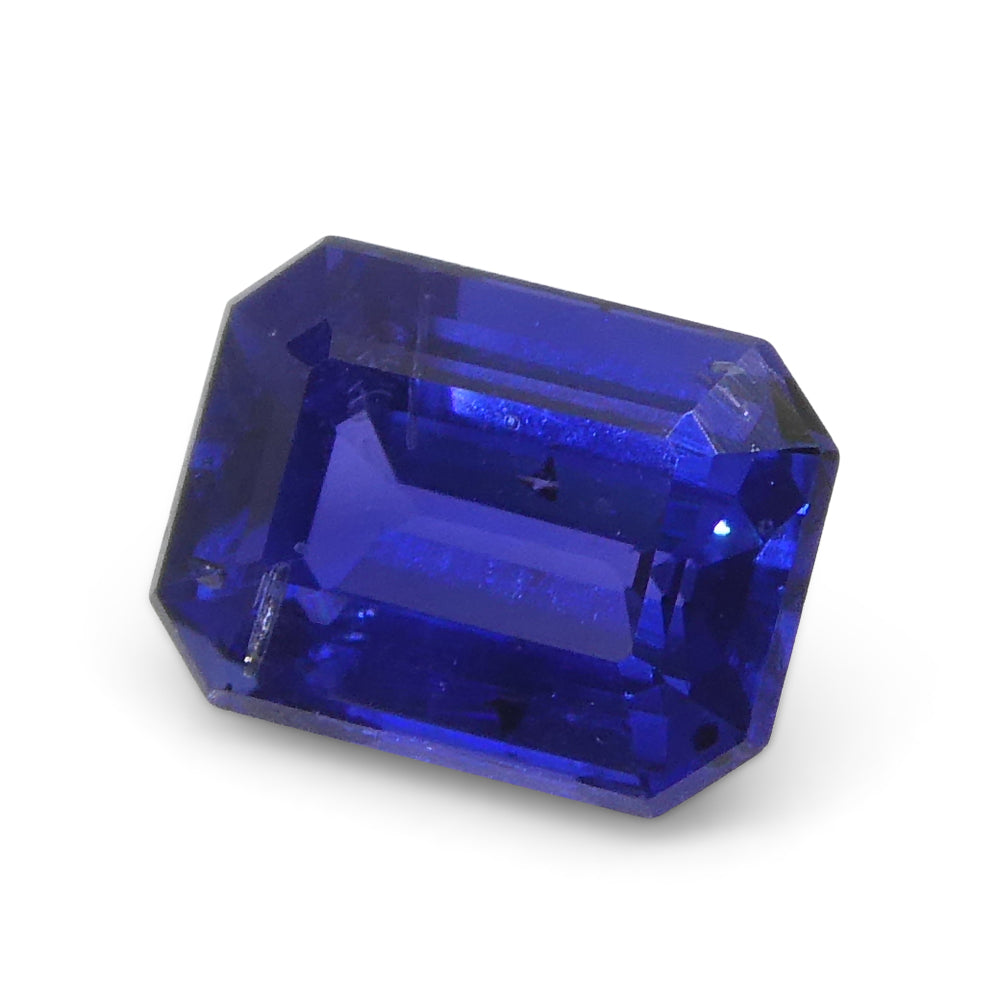 0.62ct Emerald Cut Blue Sapphire from East Africa, Unheated - Skyjems Wholesale Gemstones