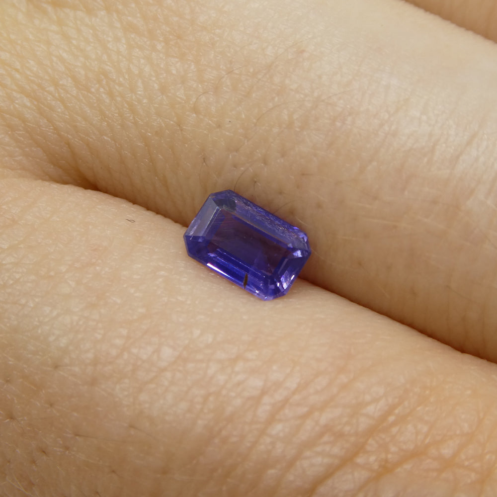 0.8ct Emerald Cut Blue Sapphire from East Africa, Unheated - Skyjems Wholesale Gemstones