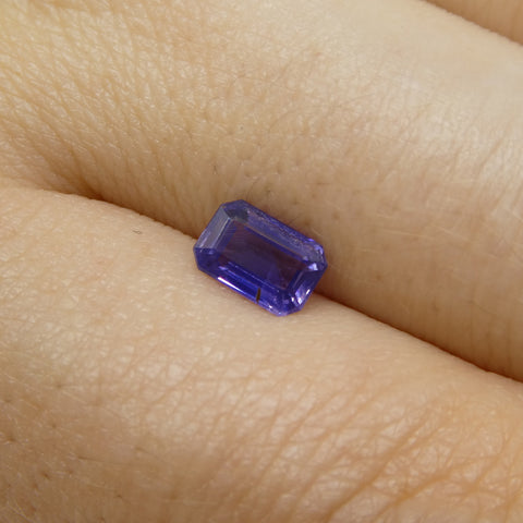 0.8ct Emerald Cut Blue Sapphire from East Africa, Unheated