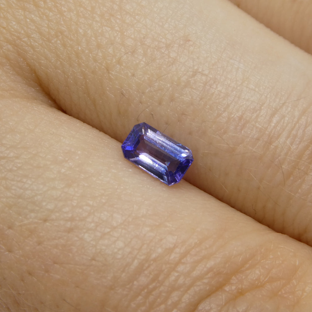 0.64ct Emerald Cut Blue Sapphire from East Africa, Unheated - Skyjems Wholesale Gemstones