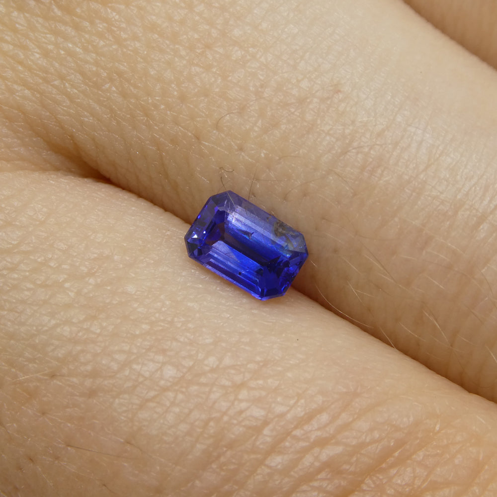 0.73ct Emerald Cut Blue Sapphire from East Africa, Unheated - Skyjems Wholesale Gemstones