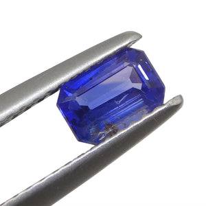 0.73ct Emerald Cut Blue Sapphire from East Africa, Unheated - Skyjems Wholesale Gemstones