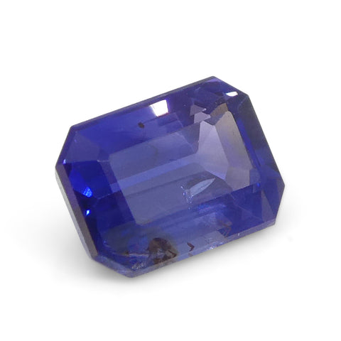 0.73ct Emerald Cut Blue Sapphire from East Africa, Unheated