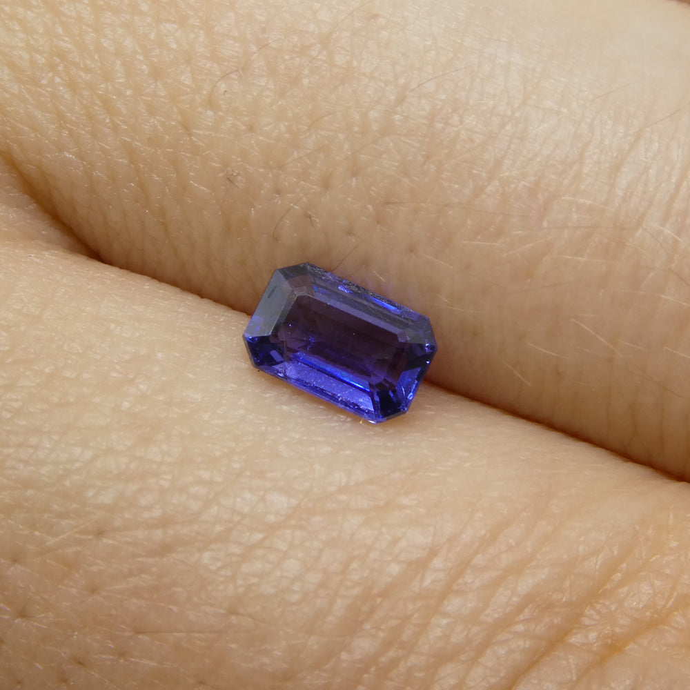 0.72ct Emerald Cut Blue Sapphire from East Africa, Unheated - Skyjems Wholesale Gemstones