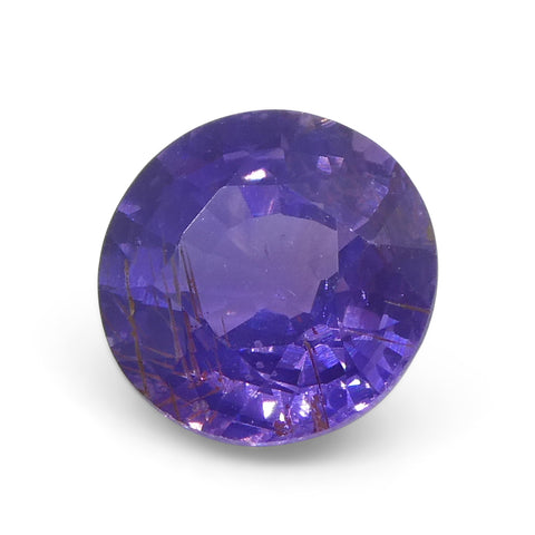 1.23ct Round Purple Sapphire from East Africa, Unheated