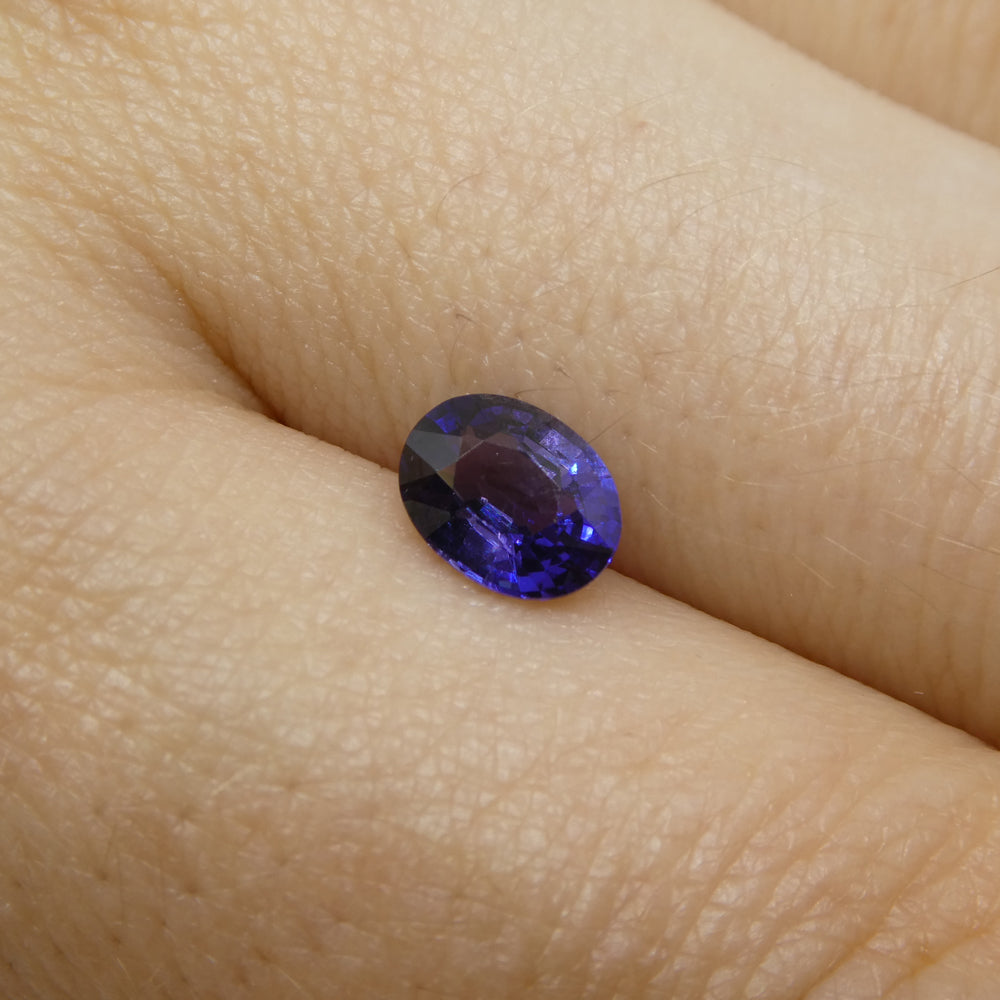 0.9ct Oval Purple Sapphire from East Africa, Unheated - Skyjems Wholesale Gemstones