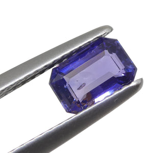 1.06ct Emerald Cut Purple Sapphire from East Africa, Unheated - Skyjems Wholesale Gemstones