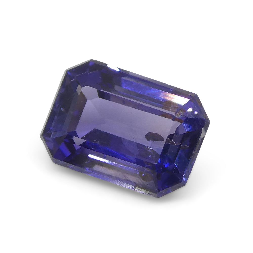 1.06ct Emerald Cut Purple Sapphire from East Africa, Unheated - Skyjems Wholesale Gemstones