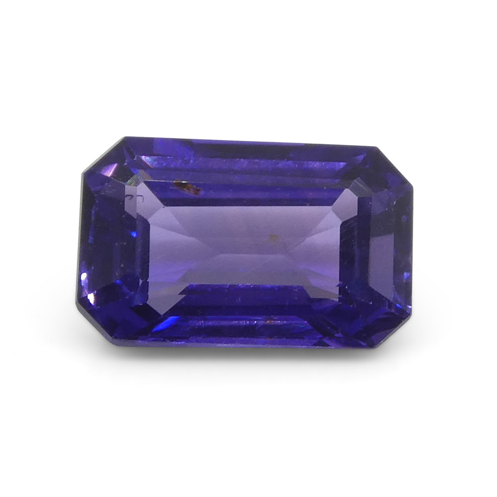 0.94ct Emerald Cut Purple Sapphire from East Africa, Unheated - Skyjems Wholesale Gemstones