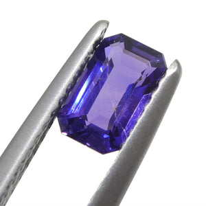 0.94ct Emerald Cut Purple Sapphire from East Africa, Unheated - Skyjems Wholesale Gemstones