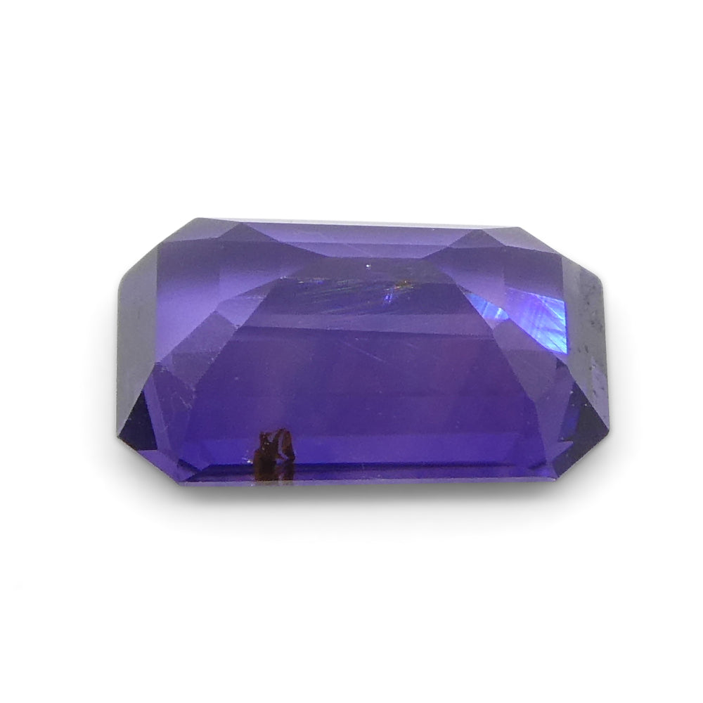 0.94ct Emerald Cut Purple Sapphire from East Africa, Unheated - Skyjems Wholesale Gemstones