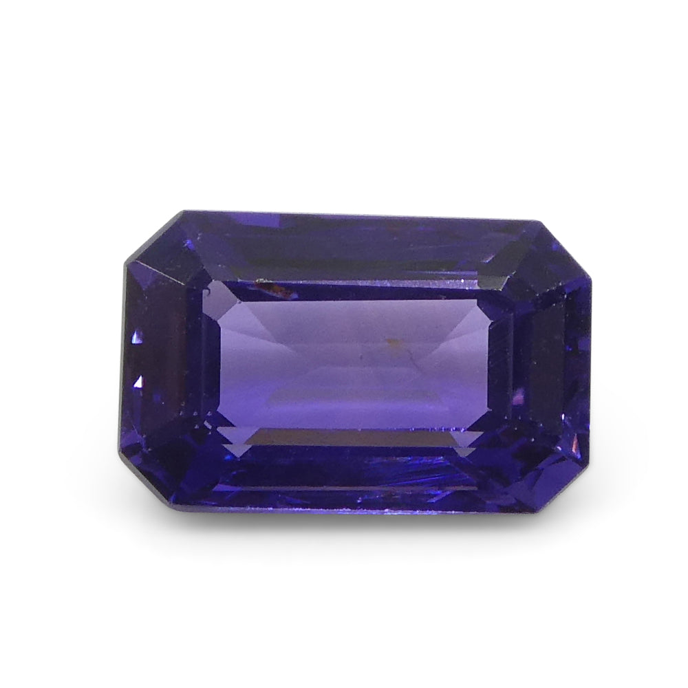 0.94ct Emerald Cut Purple Sapphire from East Africa, Unheated - Skyjems Wholesale Gemstones