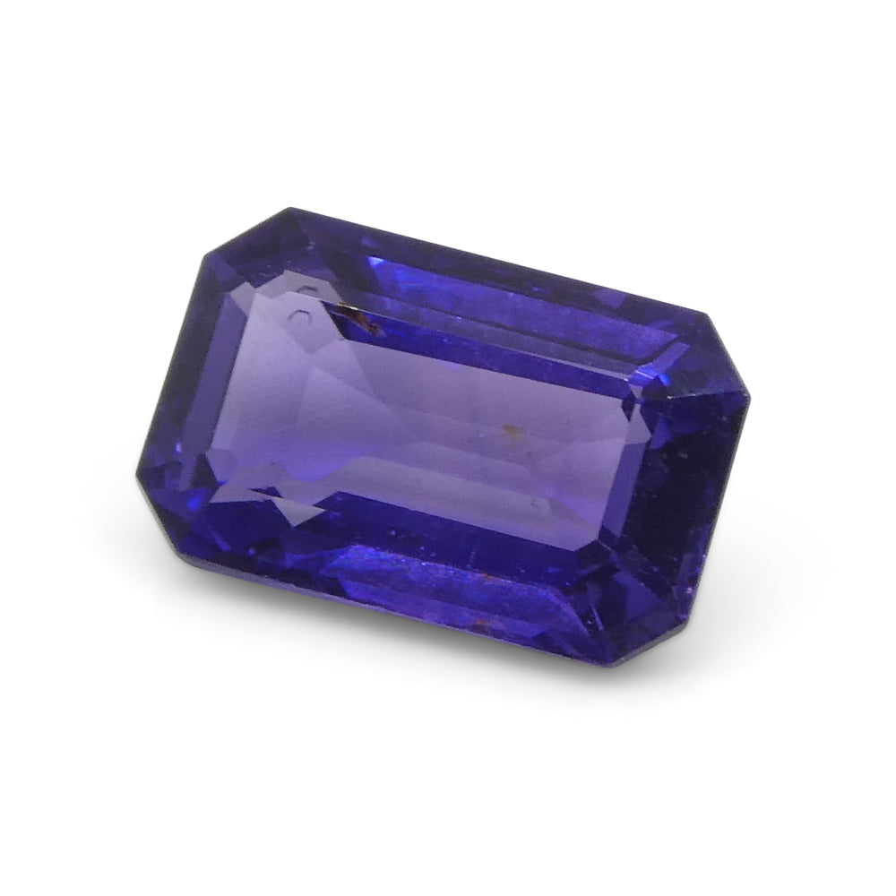 0.94ct Emerald Cut Purple Sapphire from East Africa, Unheated - Skyjems Wholesale Gemstones