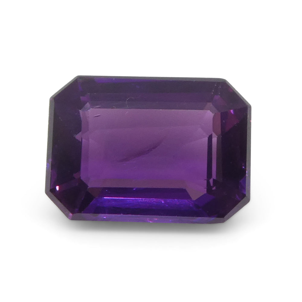 0.95ct Emerald Cut Purple Sapphire from East Africa, Unheated - Skyjems Wholesale Gemstones