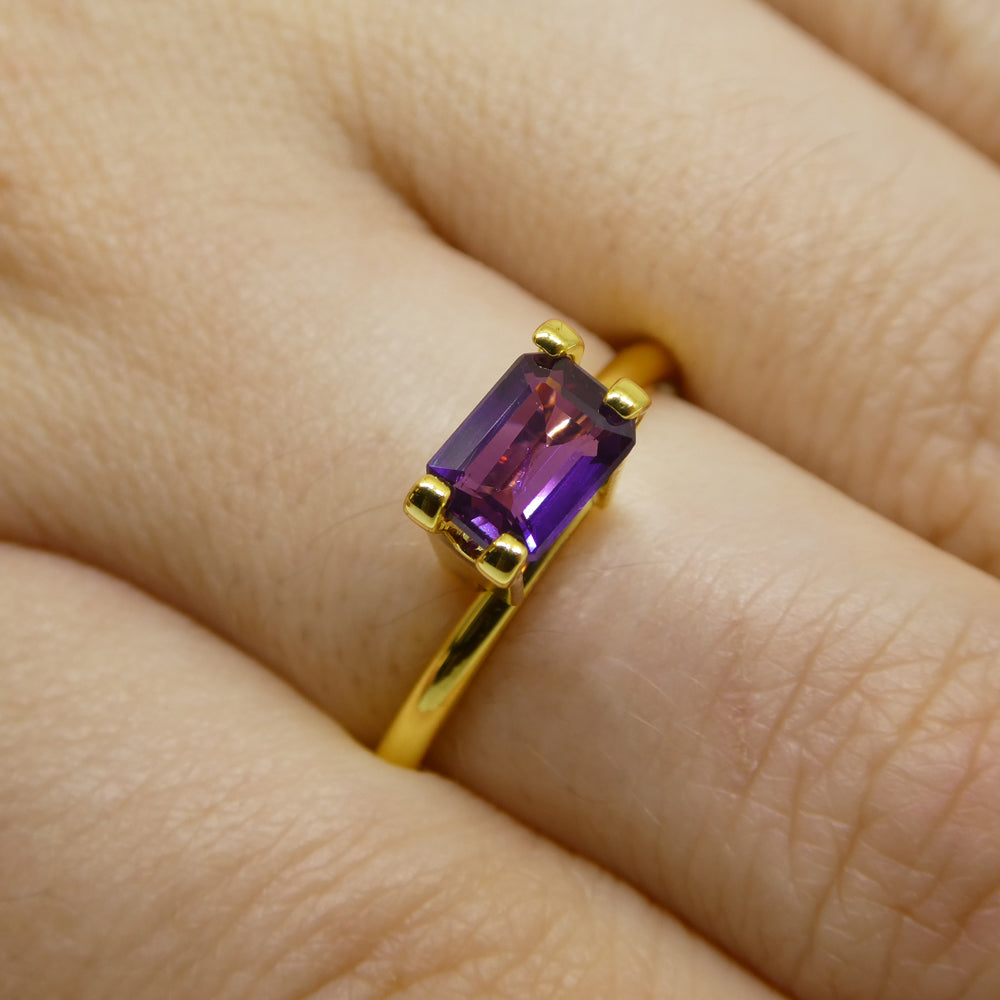 0.95ct Emerald Cut Purple Sapphire from East Africa, Unheated - Skyjems Wholesale Gemstones