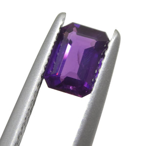 0.95ct Emerald Cut Purple Sapphire from East Africa, Unheated - Skyjems Wholesale Gemstones